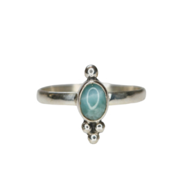 Trippel Dots Larimar Ring Sterling Silver