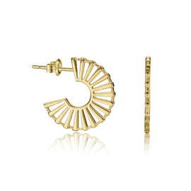 Sunshine Semi-Hoop Earstuds Gold Vermeil