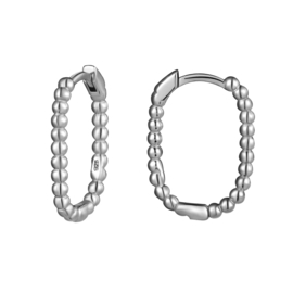 Dotted Rectangle Hoops Sterling Silver Oorbellen