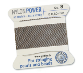 Griffin Rijgdraad Nylon Power, Grijs