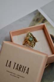 Chalcedoon Filigree Ring - Brass