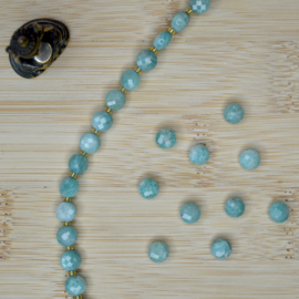 Amazoniet Facet Coin Kralen (10 pcs)