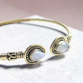 Tribal Maansteen Bangle - Brass