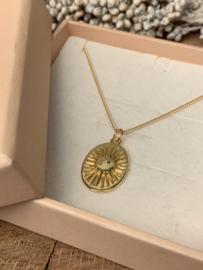 Oval Sun Necklace Gold Vermeil