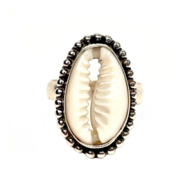 Cowrie Shell Ring Sterling Silver