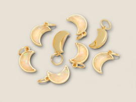 Wit Resin Maan Bedel Gold Plated