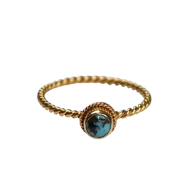 Tiny Turquoise Ring Gold Vermeil