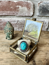 Tibetan Turquoise Ring Sterling Silver