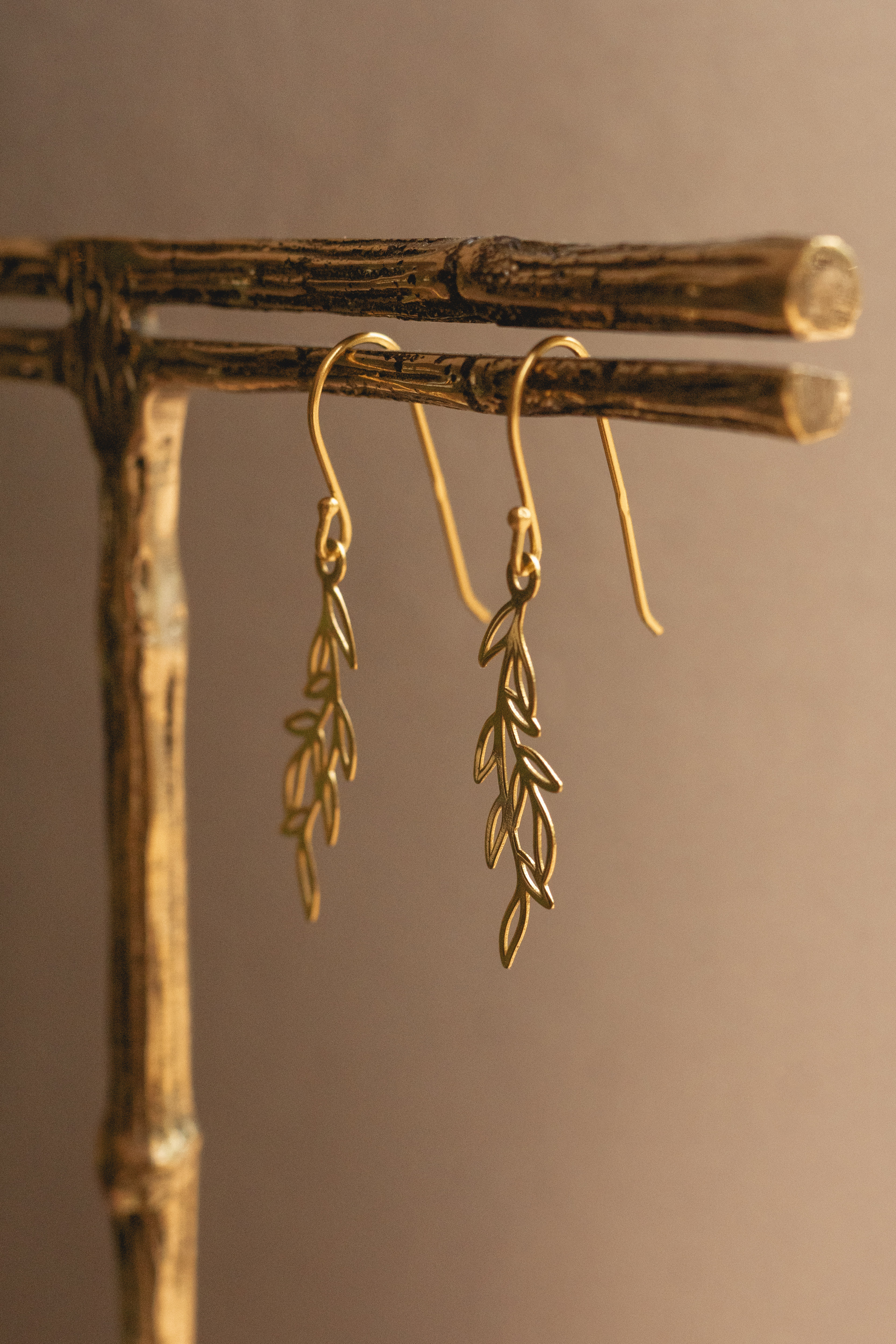 Leaf Earrings Gold Vermeil