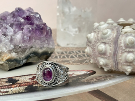 Amethyst Boho Ring Sterling Silver