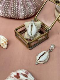 Cowrie Shell Pendant Sterling Silver