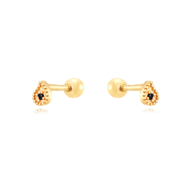 Black Zircon Piercing Gold Vermeil