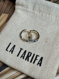 Blue Zircon Hoops Gold Plated