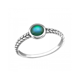 Braided Mood Ring Sterling Silver