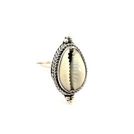 Cowrie Shell Ring Sterling Silver