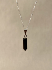 Black Agate Tube Pendant