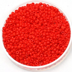 Miyuki Rocailles 2 mm Opaque Vermilion Red 407