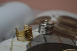 Threads Ring - Stainless Steel Goud