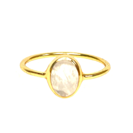 Oval Moonstone Ring Gold Vermeil