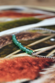 Green Onyx Sterling Silver Bracelet / Armband