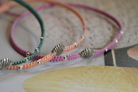 Macramé  Shell Bracelet Sterling Silver