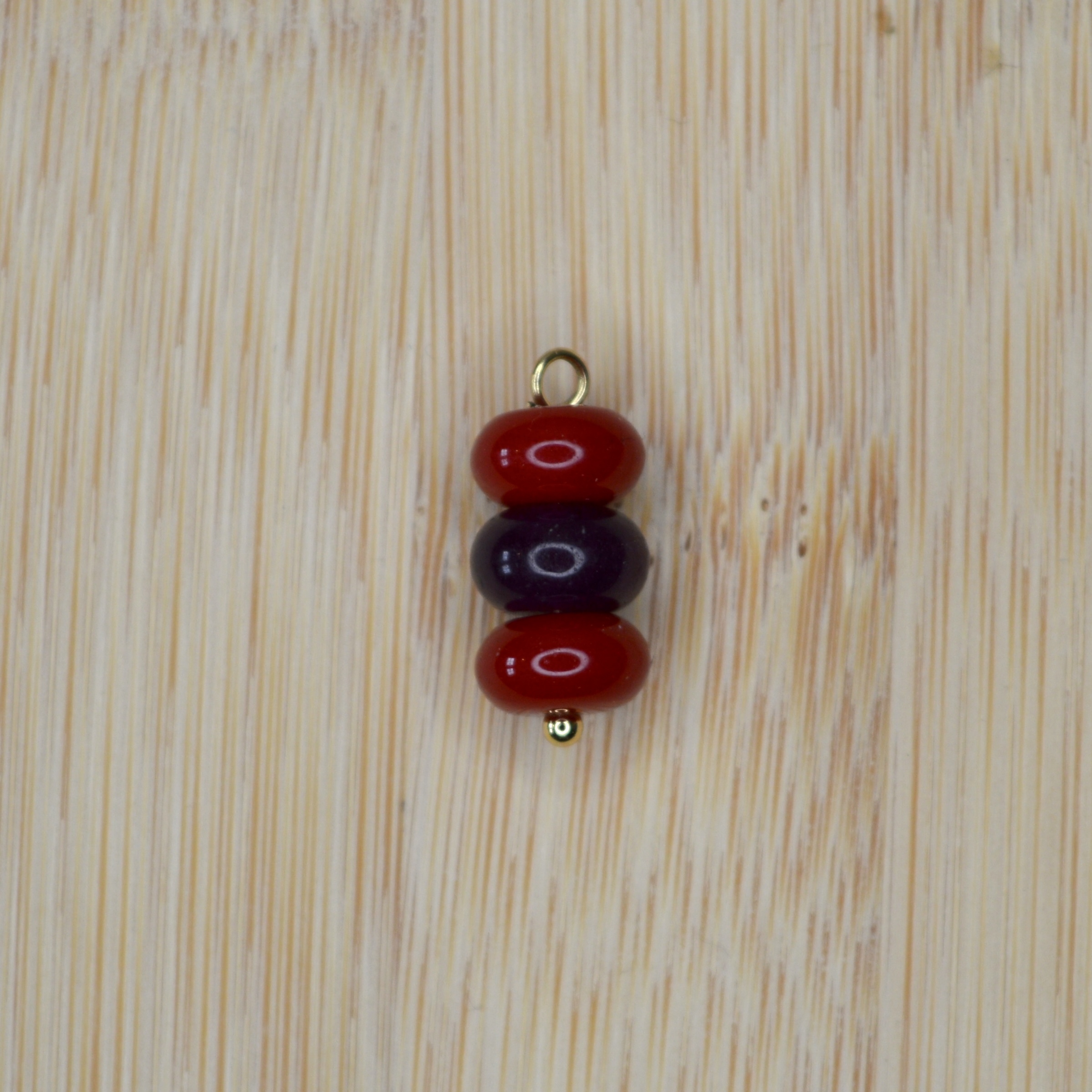 Jade 3-Stone Pendant Red/ Purple