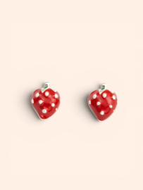 Aardbei Oorstekers - Silver Plated