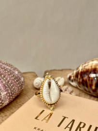 Cowrie Shell Ring Gold Vermeil