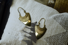 Tribal Tusk Earrings Brass