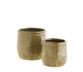 Stoneware Flower Pots Mustard / Madam Stoltz