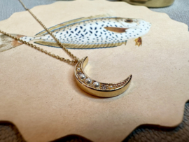 Pearl Moon Necklace Gold Plated / Ketting