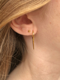 Hanging Spike Hoops Gold Vermeil Oorbellen