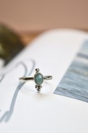 Trippel Dots Larimar Ring Sterling Silver