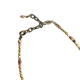 Rhodonite & Brass Bracelet
