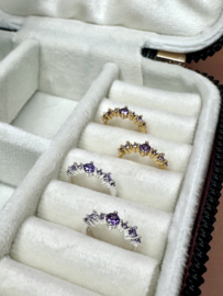 Lila Zircon Hoops - Gold Plated