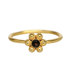 Dots Flower Smokey Quartz Ring Gold Vermeil / Muja Juma