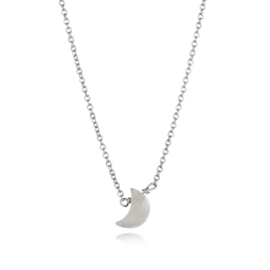 Mother of Pearl Moon Necklace Sterling Silver