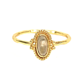 Oval Braided Moonstone Ring Gold Vermeil / Muja Juma