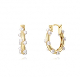 Pearls Hoops Gold Vermeil