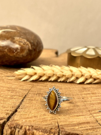 Sunny Marquise Tiger Eye Ring Sterling Silver