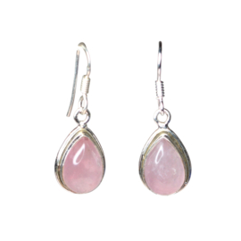 Rose Quartz Earrings Sterling Silver