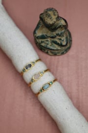 Amazonite & Green Agate Ring Gold Vermeil / Muja Juma