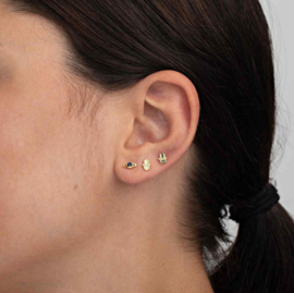 Saturn Earstuds Gold Vermeil