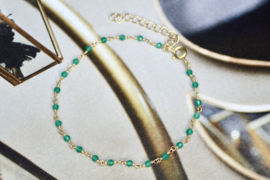 Green Onyx Harmonic Bracelet / Gold Vermeil