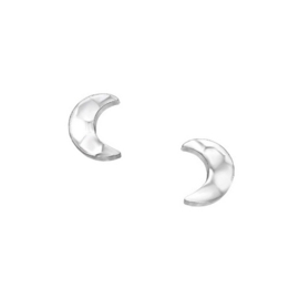 Textured Moon Studs Sterling Silver Oorstekers