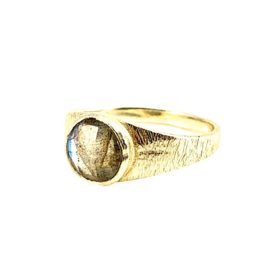 Labradorite Signet Ring Gold Vermeil / Muja Juma