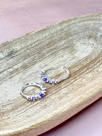 Lila Zircon Hoops - Silver Plated