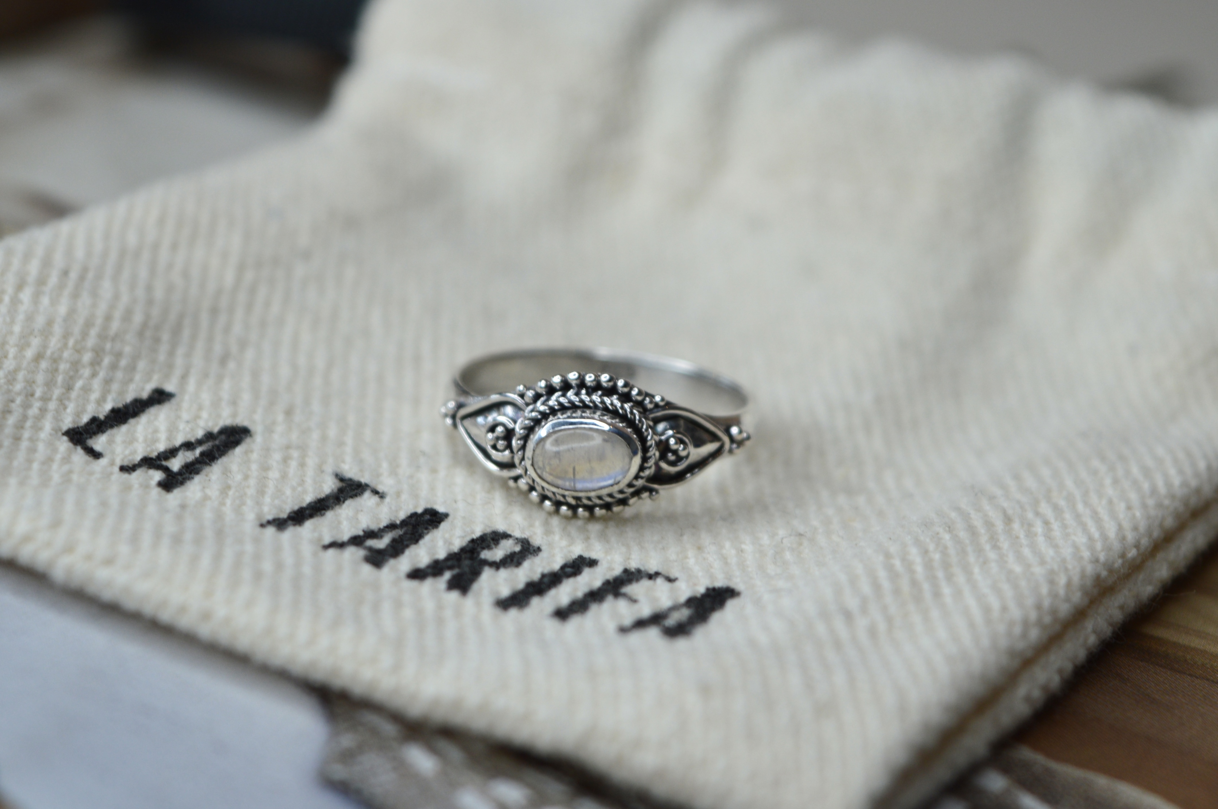 Oval Moonstone Nusa Ring Sterling Silver