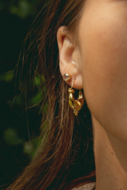 Dotted Stripe Hoops Sterling Silver