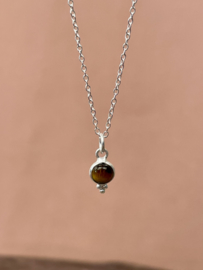 Small Dots Gemstone Pendant Silver Silver